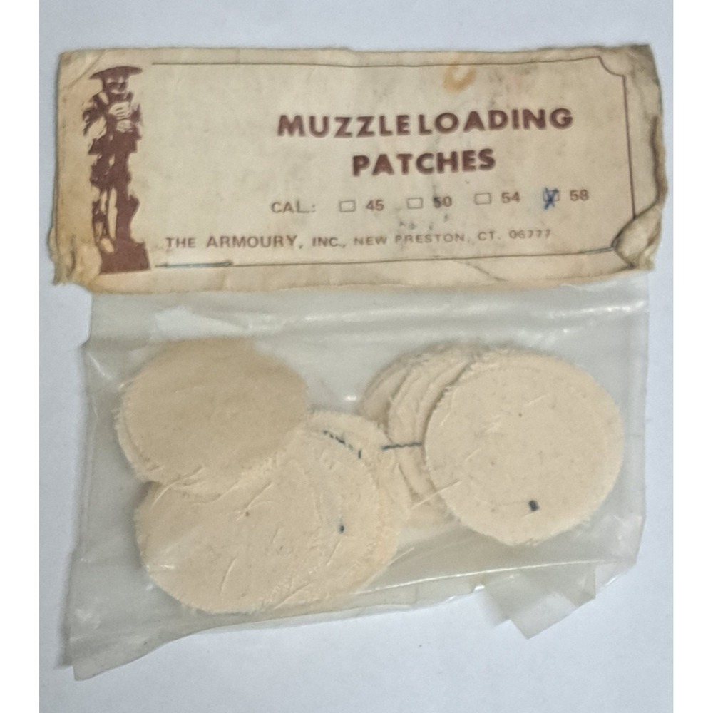 Vintage The Armoury Inc .58 Cal Muzzleloading Patches Black Powder Rifle Patches